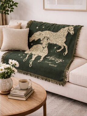 Brand new Reversible Run Free Woven Horse Blanket for Horse Lovers